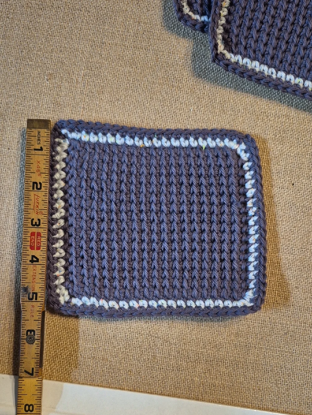 Set Of Four Handmade Mug Rug | Crochet Coaster 100% Cotton • Approx 5"x6" - Picture 5 of 9